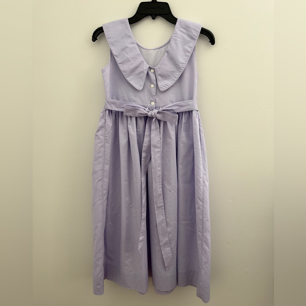 Strasburg Lilac Sleeveless Dress with Peter Pan Collar & V- back - Picture 4 of 8
